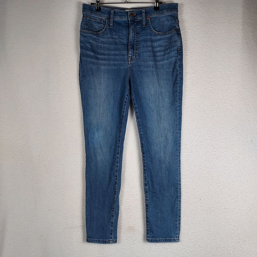 Madewell Womens 30 High Rise Skinny Crop Jeans Medium Wash Denim
